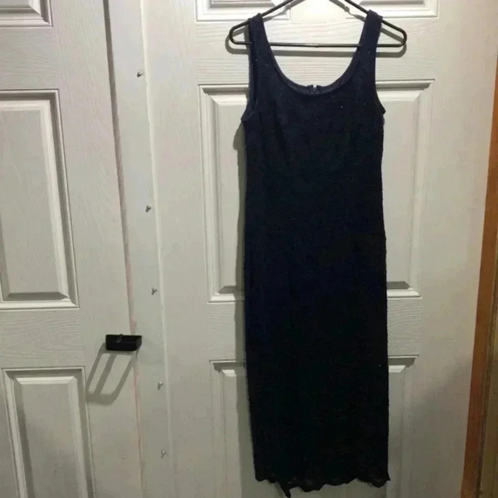 R&M Richards navy‎ blue sequin dress size 8 women’s